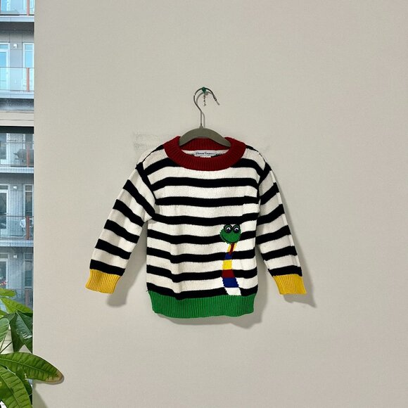 Florence Eiseman Kid's Inchworm Striped Knit Sweater Size 3T - Picture 1 of 6